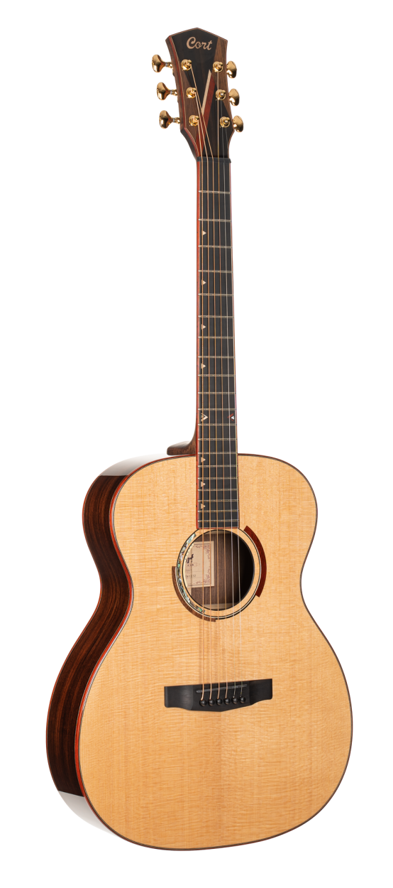 CORT Steel String Guitar, Abstract Delta, Natural, Preamp, Case