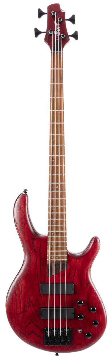 CORT Bass Guitar, B4 Element, Open Pore Burgandy Red