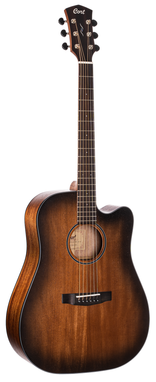 CORT Steel String Guitar, CORE-DC AMH, Open Pore Black Burst, Preamp, Softcase