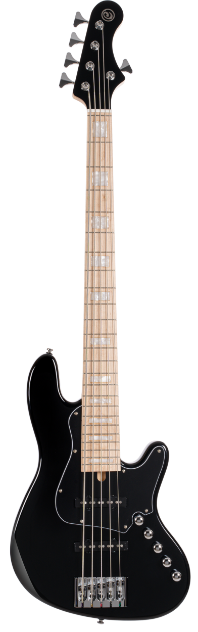 CORT Bass Guitar, Elrick NSJ5, Black, 5-String, Softcase