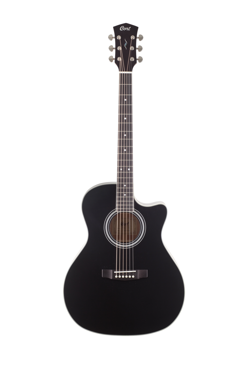 CORT Steel String Guitar, PURE-GA, Black Satin Top Natural Satin Body, Preamp