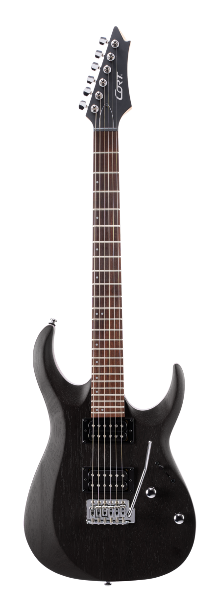 CORT Electric Guitar, X-100, Open Pore Black