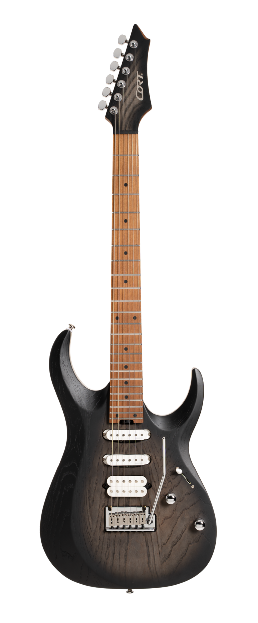 CORT Electric Guitar, X-700 Triality, Open Pore Black Burst, Softcase