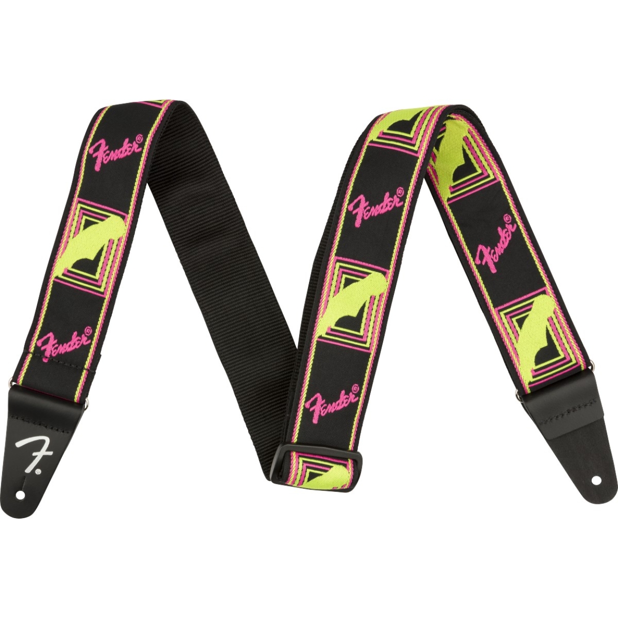 Strap Fender Neon Monogrammed, Yellow/Pink