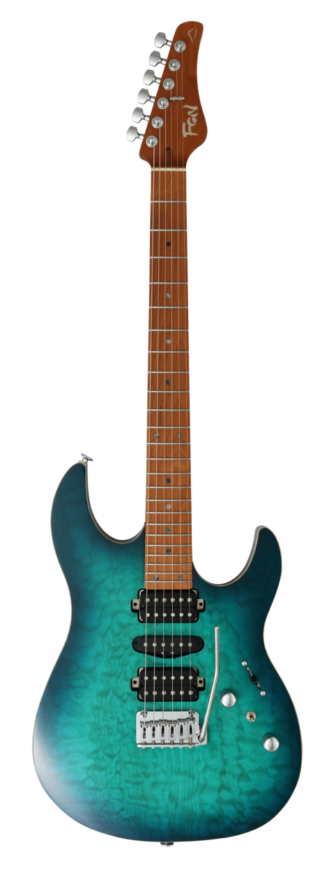 FGN E-Gitarre, Expert Odyssey DU EW 3, Emerald Ocean Burst, Koffer