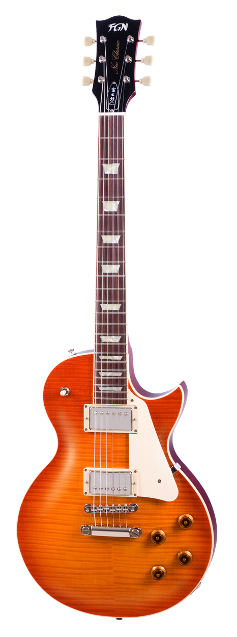 FGN E-Gitarre, Neo Classic LS10, Faded Cherry Burst, Tasche