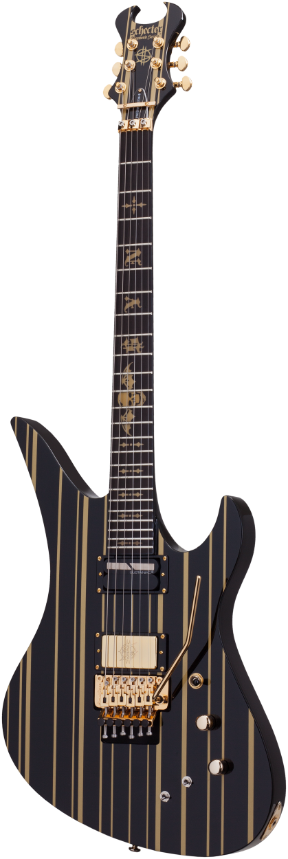 SCHECTER E-Gitarre, Signature Synyster Custom FR S, Gloss Black/Gold S