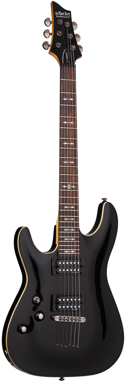 SCHECTER Electric Guitar, Omen 6, Gloss Black, Lefthand