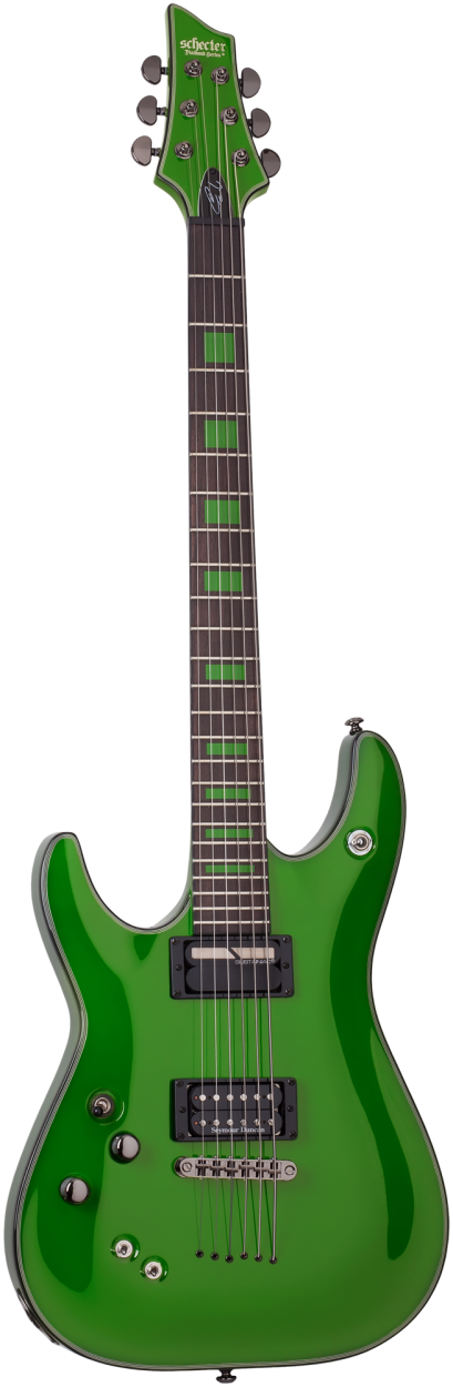 SCHECTER Electric Guitar, Kenny Hickey, Green, Lefthand