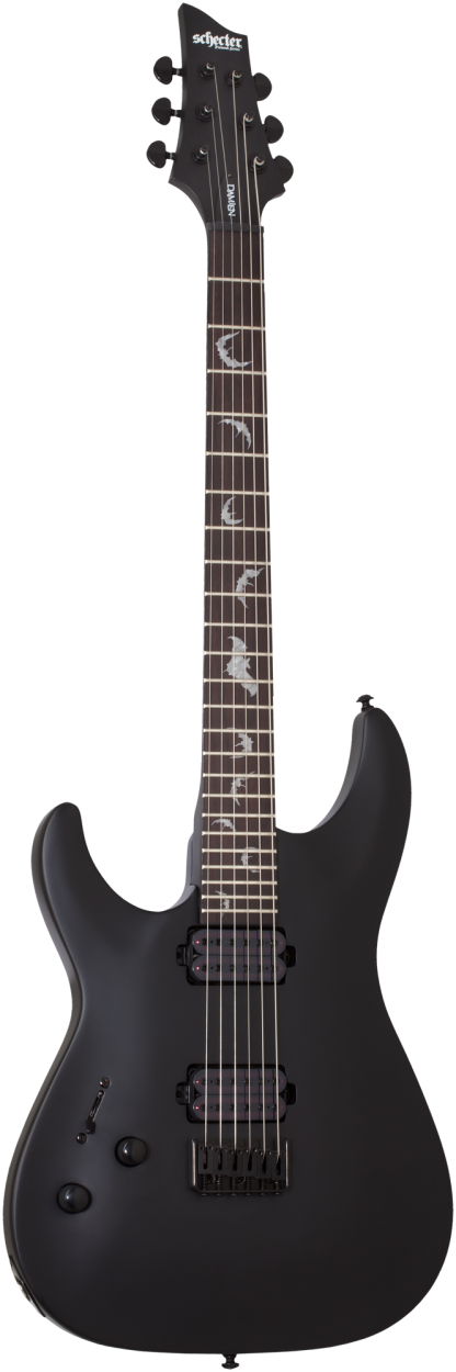 SCHECTER Electric Guitar, Damien 6, Satin Black, Lefthand