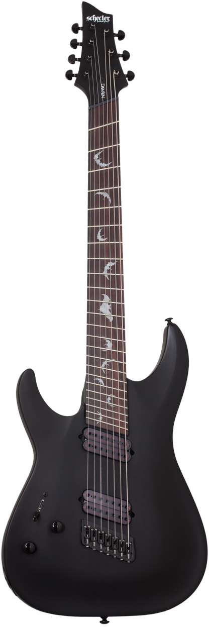 SCHECTER E-Gitarre, Damien 7, MultiScale, Satin Black, LinkshÃÂÃÂ¤nder