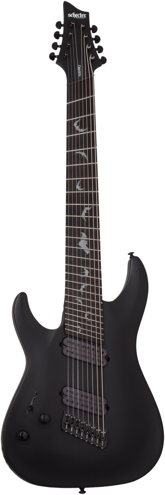 SCHECTER E-Gitarre, Damien 8, MultiScale, Satin Black, LinkshÃÂÃÂ¤nder