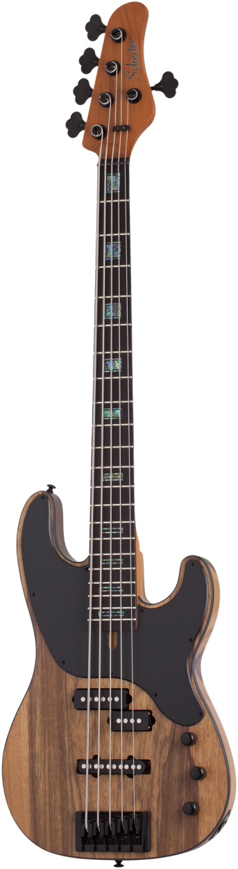 SCHECTER Electric Bass Guitar, Model-T 5 Exotic, Black Limba