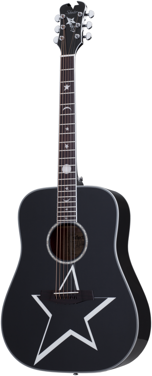 SCHECTER Steel String Guitar, Robert Smith RS-1000 Busker, Gloss Black