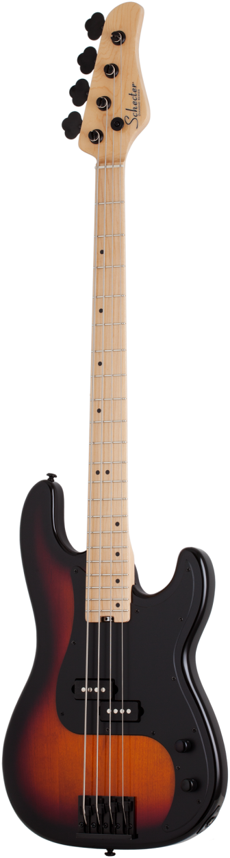 SCHECTER Electric Bass Guitar, P-4, 3-Tone Sunburst