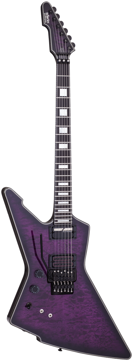 SCHECTER Electric Guitar, E-1 FR-S Special Edition, Trans Purple Burst, Lefthand
