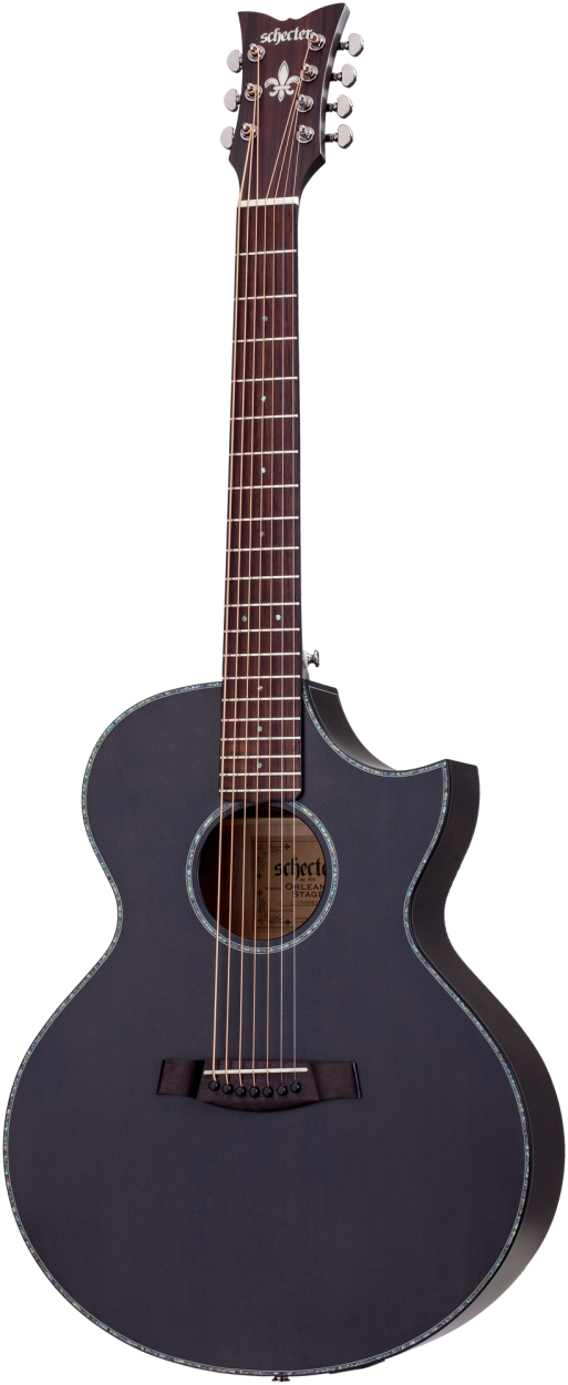 SCHECTER Steel String Guitar, Orleans Stage 7, See-Thru Black Satin