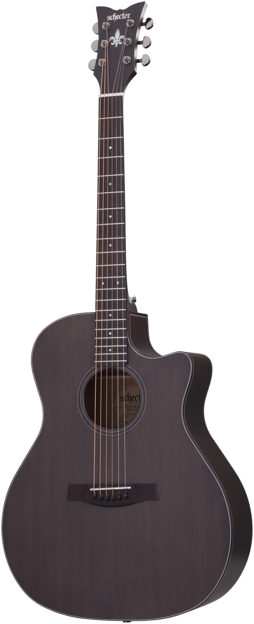 SCHECTER Steel String Guitar, Orleans Studio, See-Thru Black Satin