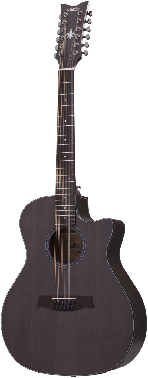 SCHECTER Steel String Guitar, Orleans Studio 12, See-Thru Black Satin