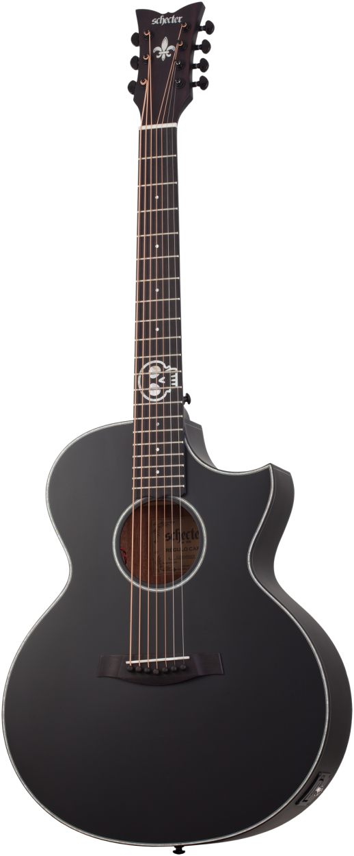 SCHECTER Steel String Guitar, Regulo-7 Acoustic, Satin Black