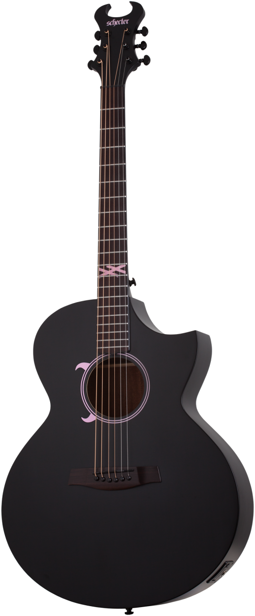 SCHECTER Steel String Guitar, Machine Gun Kelly Acoustic, Satin Black