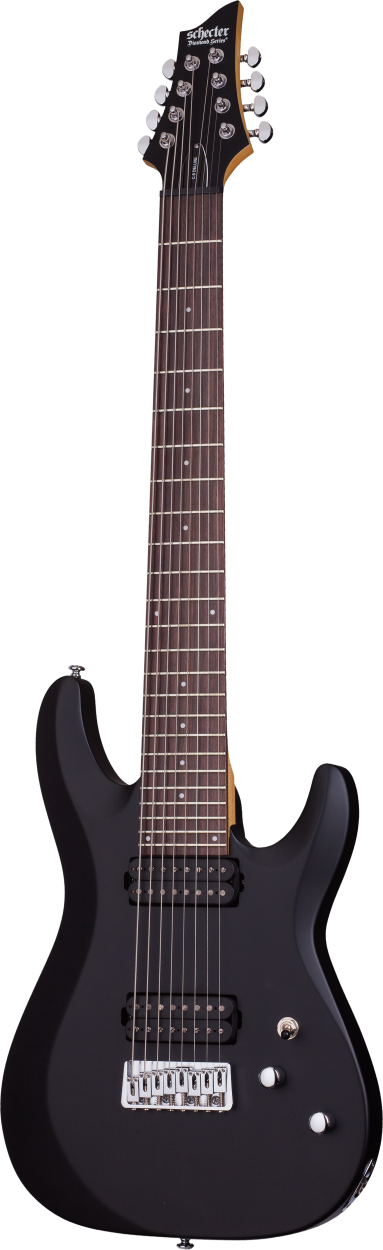 SCHECTER Electric Guitar, C-8 Deluxe, Satin Black
