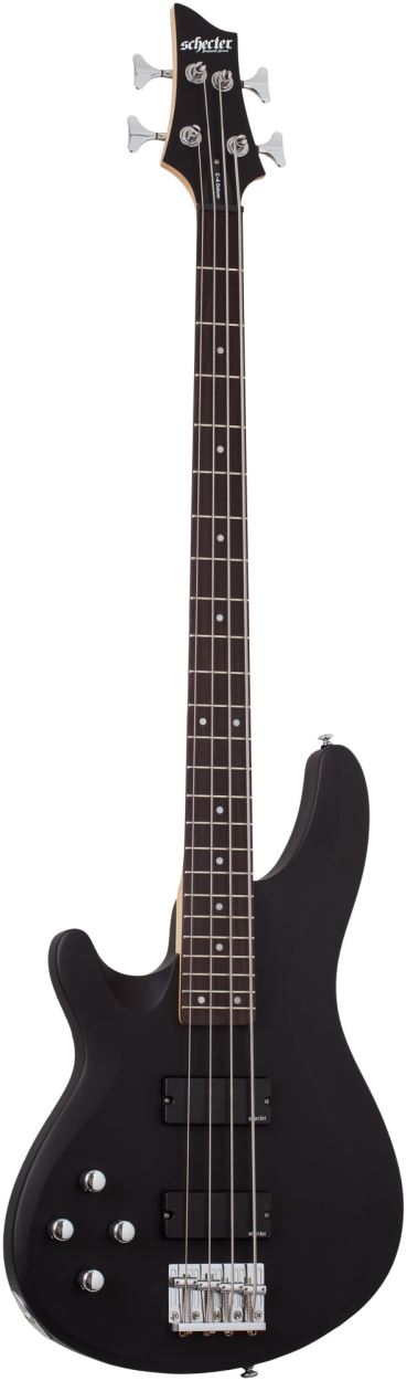 SCHECTER Electric Bass Guitar, C-4 Deluxe, Satin Black, lefthand