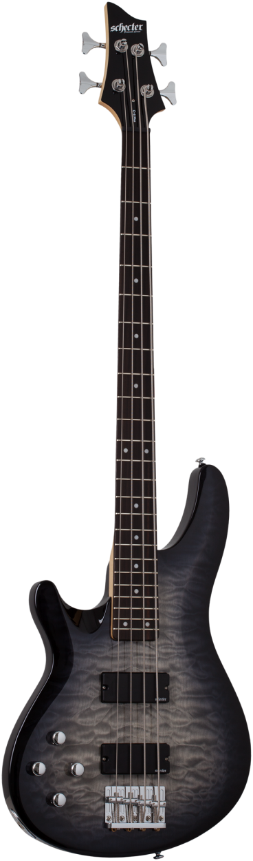 SCHECTER Electric Bass Guitar, C-4 Plus, Charcoal Burst, lefthand