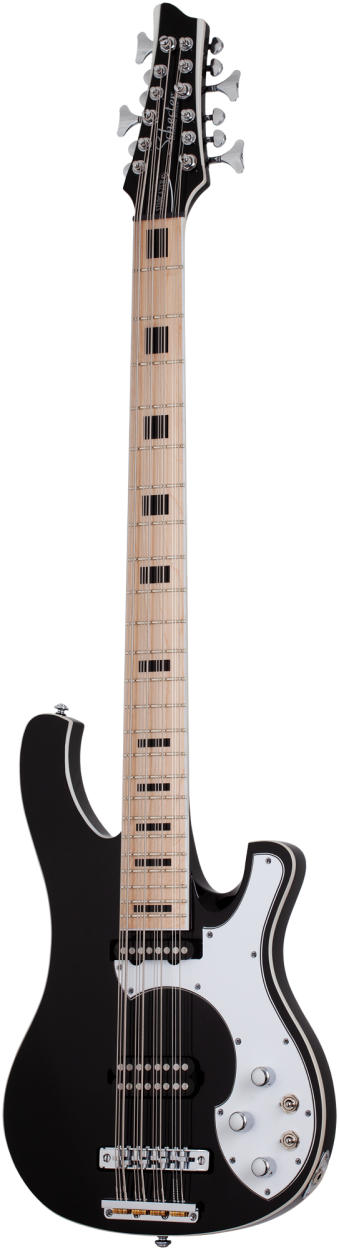 SCHECTER Electric Bass Guitar, Stargazer-12 Bass, Gloss Black