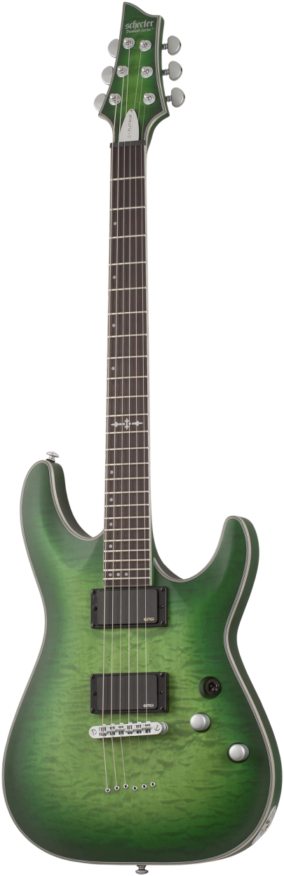 SCHECTER E-Gitarre, C-1 Platinum, Satin Green Burst