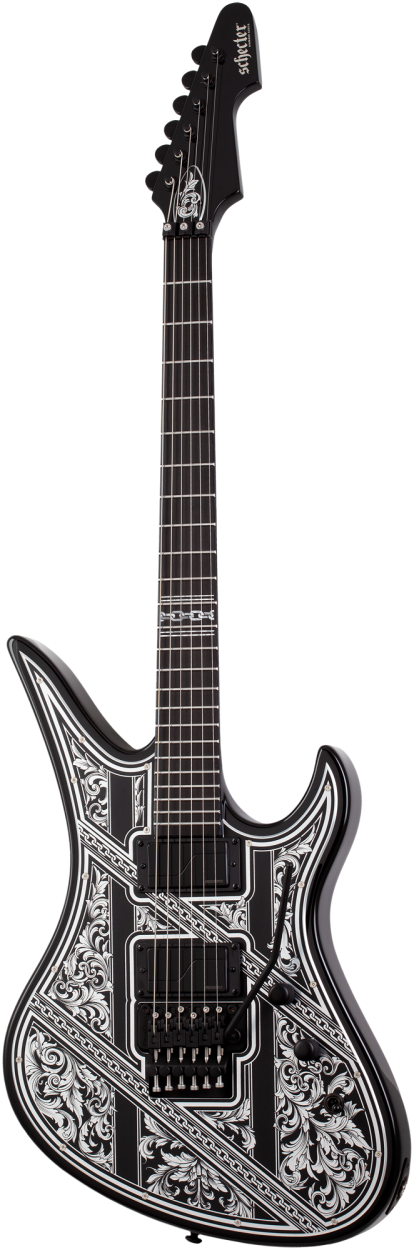 SCHECTER Electric Guitar, Avenger FR Pryzm Palladium, Gloss Black