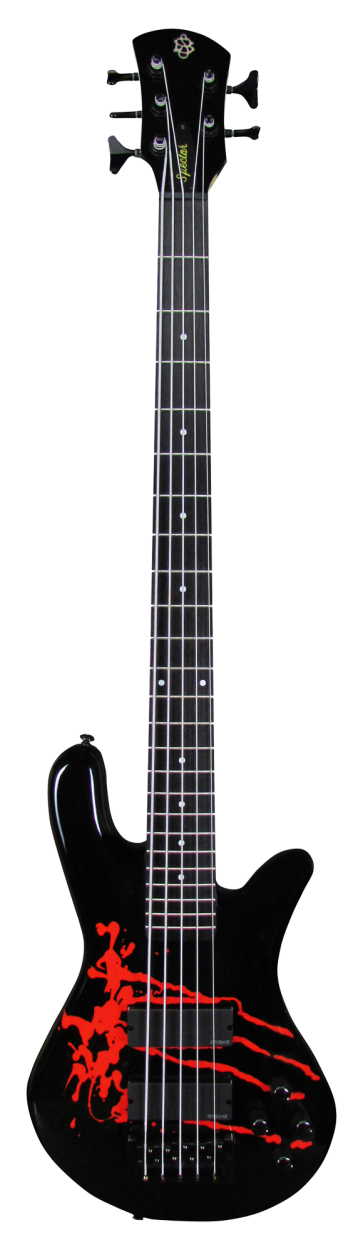SPECTOR Bassgitarre, Korean Artist, Alex Webster, 5-Saiter, Black Gloss/Drip