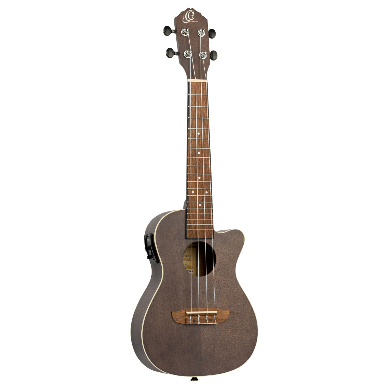 ORTEGA Earth Series Concert Preamp Ukulele 4 String - Okoume Coal Black  RUCOAL-CE