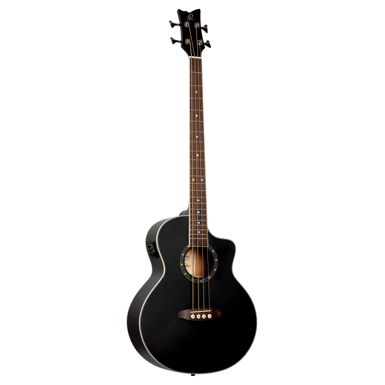 ORTEGA Deep Series 7 Medium Scale Acoustic Bass 4 String - Spruce / Mahogany Satin Black D7CE-SBK-4