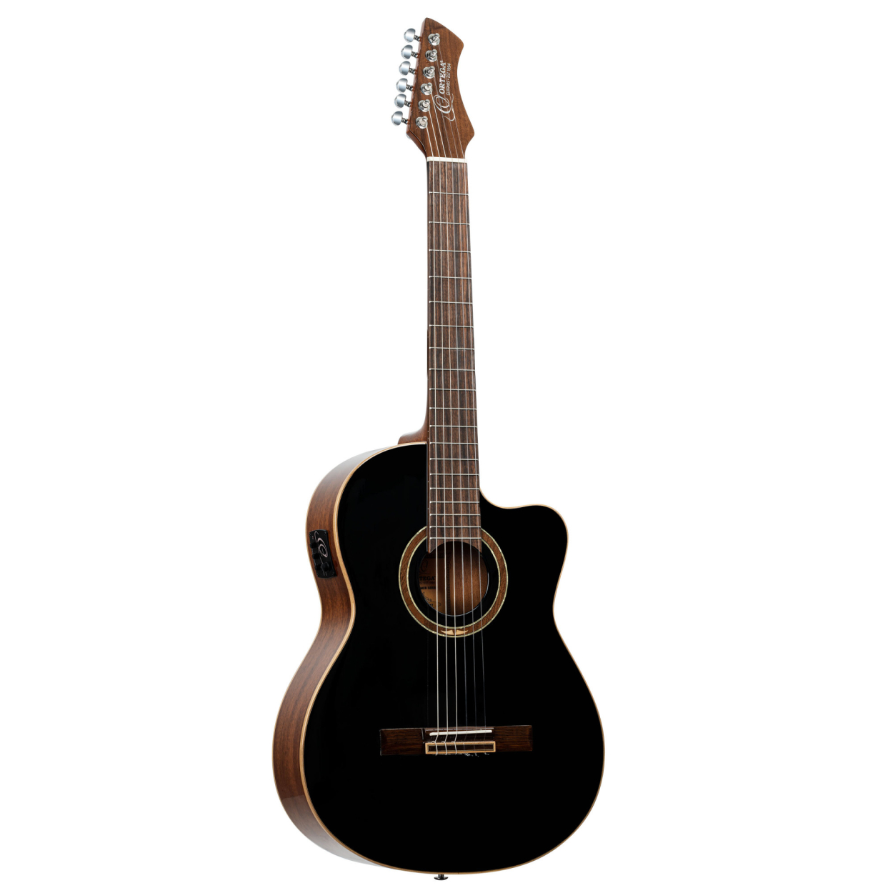 ORTEGA Performer Series 4/4 Classical Guitar 6-String - Black + Gig Bag RCE238SN-BKT