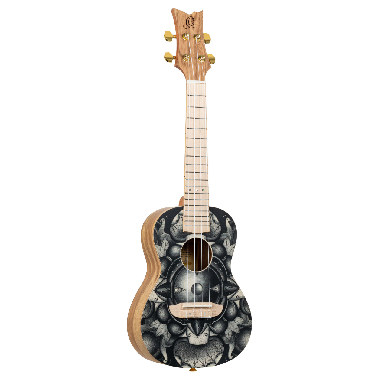 ORTEGA Art Series Concert Ukulele 4 String - Spruce / Catalpa Birds RUAR-BI